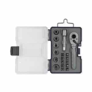 JUEGO LLAVE CRIQUE 1/4  CON BOCALLAVES Y PUNTAS (18 PZS) BREMEN®
