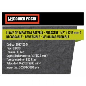 LLAVE IMPACTO BAT 18V-BRUSHLESS S/B